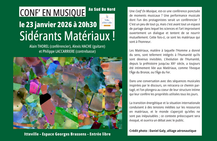 CONF'MUSIQUE - 23 JANV à ITTEVILLE
